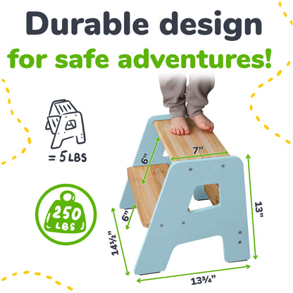 2-Step Wooden Stool for Kids