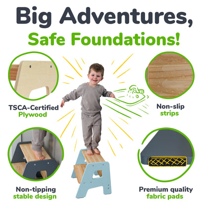 2-Step Wooden Stool for Kids
