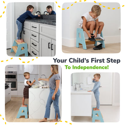2-Step Wooden Stool for Kids