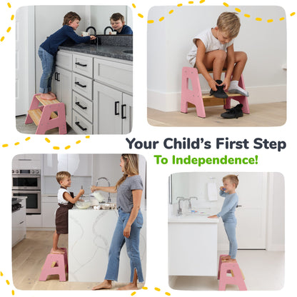 2-Step Wooden Stool for Kids
