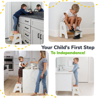 2-Step Wooden Stool for Kids